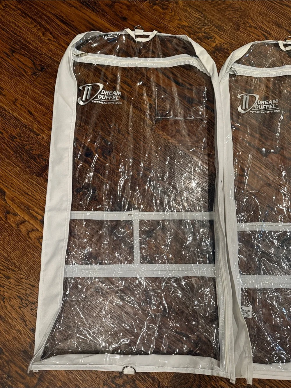 Dream Duffel Clear Kids Costume Garment Bags with White Trim - Set of 3